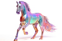 Horse iridescent animal mammal white background.