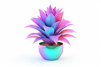 Potted plant iridescent flower purple vase.