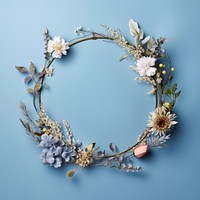Floral frame winter flower jewelry circle nature.