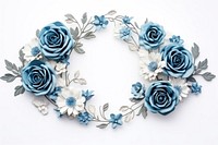 Frame floral blue roses jewelry pattern flower.