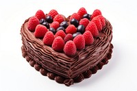 Cake in a heart shape raspberry blueberry dessert. AI generated Image by rawpixel.