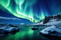  Aurora in Iceland landscape outdoors nature. AI generated Image by rawpixel.