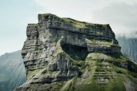  Mountain cliff landscape outdoors nature. AI generated Image by rawpixel.