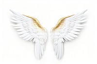 White and gold angle wing angel bird white background. AI generated Image by rawpixel.