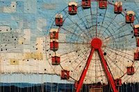 Blue sky with a ferris wheel under architecture backgrounds recreation.