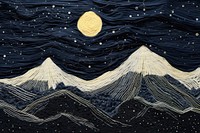 Mountain on night sky landscape outdoors art.