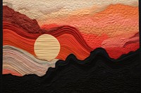 Sunset painting textile quilt.