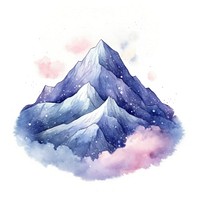 Mountain in Watercolor style outdoors nature snow.