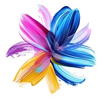Abstract flower shape colorful tone brush stroke pattern white background inflorescence.