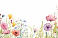 Watercolor of a spring Floral border backgrounds outdoors blossom. 