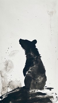 Bear painting bear silhouette.