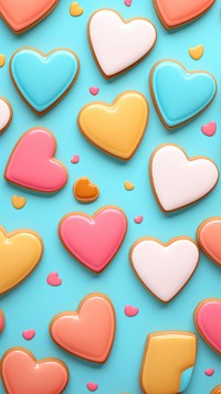  Heart confectionery pattern cookie. AI generated Image by rawpixel.