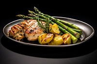 Grilled chicken asparagus vegetable plant. AI generated Image by rawpixel.