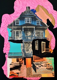 House collage art architecture.
