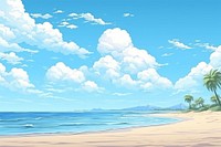 Beach blue sky landscape backgrounds outdoors.