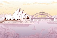 Sydney opera house landscape bridge architecture.