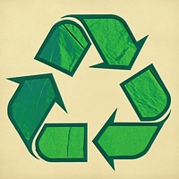 Minimal green recycle icon symbol paper recycling.
