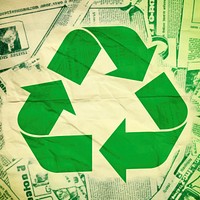 Minimal green recycle icon paper recycling currency.