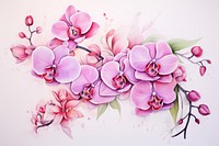 Pink orchids flower plant inflorescence. AI generated Image by rawpixel.
