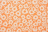 1970s vintage wallpaper white daisies on orange pattern backgrounds repetition.