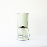 A minimal green coffee maker mixer white background coffeemaker.