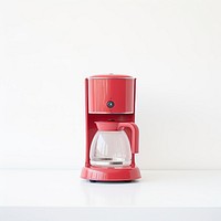 A minimal red coffee maker appliance coffeemaker refreshment.