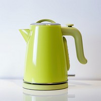 A lime green minimal gelectric kettle teapot cookware ceramic.