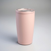 A pink insulated tumbler with lid cup refreshment disposable.
