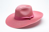 Pink summer beach hat white background headwear sombrero.