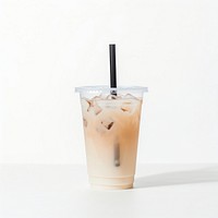 A plastic disposable ice coffee glass drink juice milk.