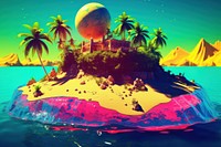  Beach background land outdoors nature. AI generated Image by rawpixel.