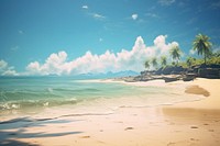 Beach background land landscape outdoors. AI generated Image by rawpixel.