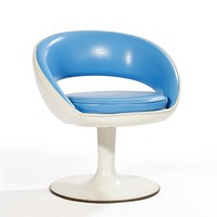 Blue space age chair furniture armchair white background.