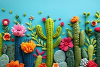 Photo of felt cactus garden plant art creativity.