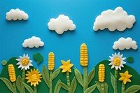 Photo of felt corn field backgrounds flower plant.