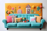 Photo of felt living room art furniture cushion.