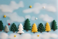 Photo of felt winter with christmas trees representation confectionery tranquility.