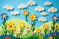 Photo of spring field scene art backgrounds flower.