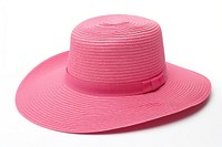 Pink summer beach hat white background sombrero headwear.