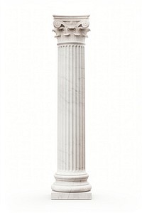Roman pillar architecture column white background.