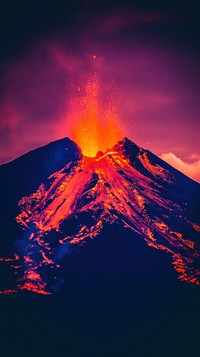  Volcano erupts Nature volcano nature mountain. AI generated Image by rawpixel.