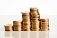 Coins money white background investment. AI generated Image by rawpixel.