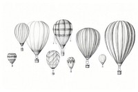  Hot air balloons drawing sketch aircraft. AI generated Image by rawpixel.