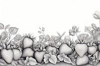  Strawberry field drawing sketch graphics. AI generated Image by rawpixel.