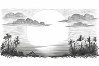  Sunset drawing sketch tranquility. 