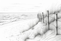  Beach drawing sketch tranquility. 