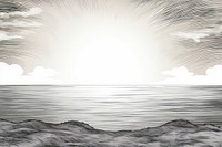 Sunset outdoors horizon drawing. AI generated Image by rawpixel.