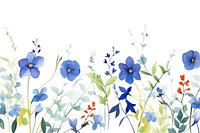 Blue flower border backgrounds pattern plant.