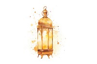 Ramadan lantern lamp gold white background. AI generated Image by rawpixel.