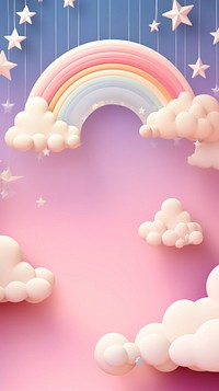 Rainbow with clouds backgrounds pink tranquility.